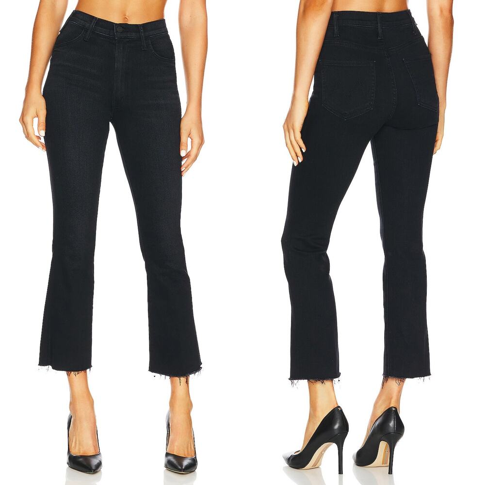 MOTHER The Hustler Ankle Fray Jeans Encounters At Night Dark Wash SZ 32